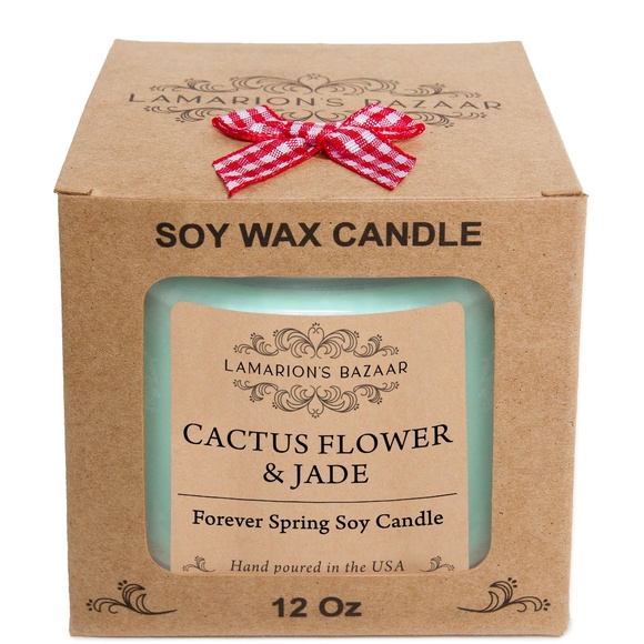 "CACTUS FLOWER & JADE" Forever Spring Fragrance - Floral Scented Soy Candle - Picture 5 of 5